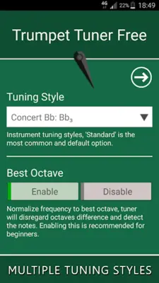 Trumpet Tuner - Precise & Fast android App screenshot 1